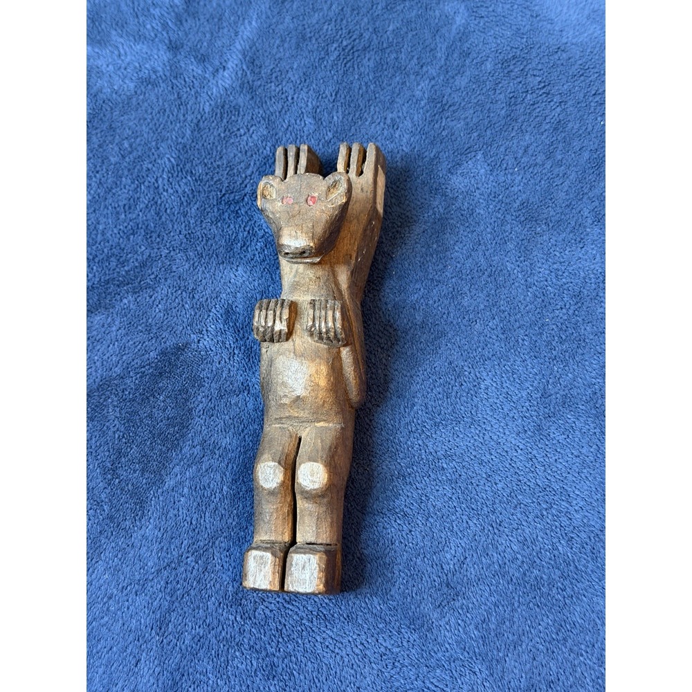 Vtg Guatemalan Slingshot Handmade Hand Carved Wooden Folk Art Animal Figure